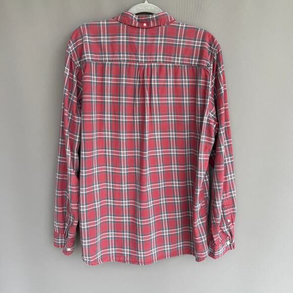 Mens Rip Curl plaid button up shirt - red - blue - casual - Christmas - size XL - Picture 2 of 9